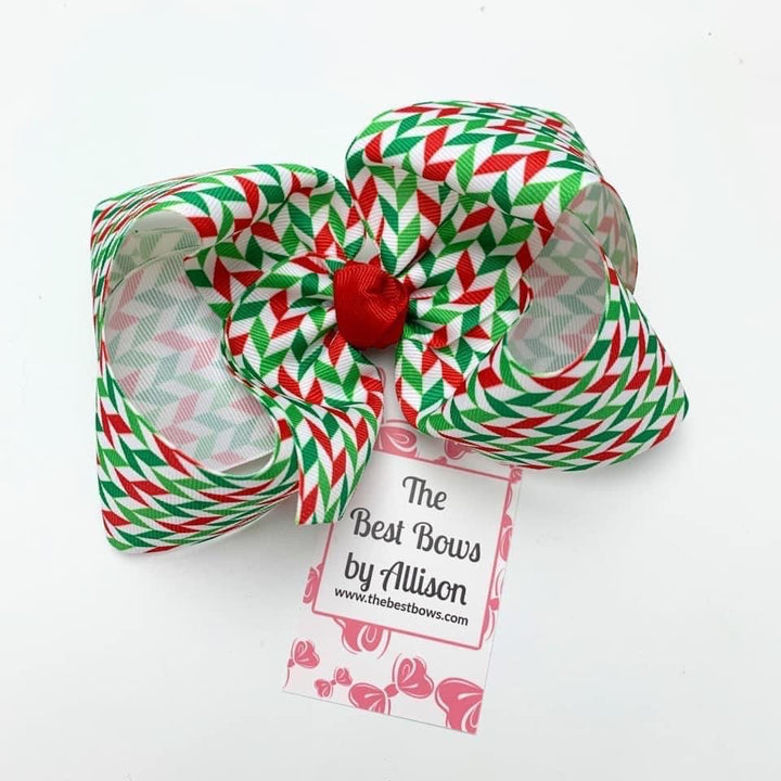 Red Green Geo Bow {Christmas 2023}