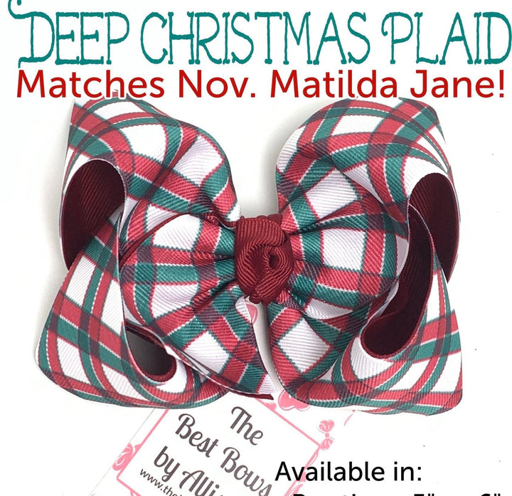 Cranberry and Forest Plaid Bow {Christmas 2023}
